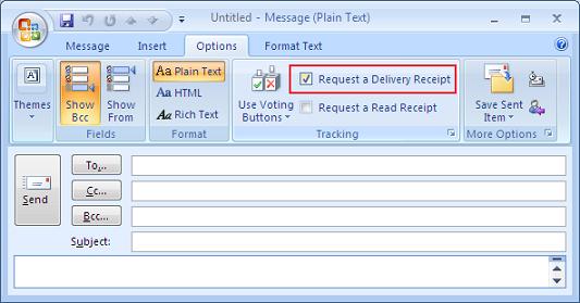 Request a Delivery Receipt