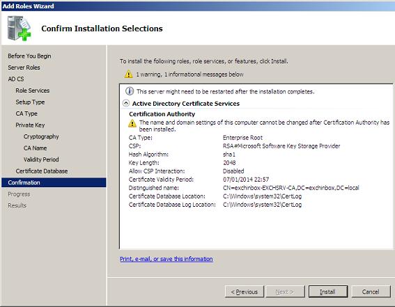 Installation Summary