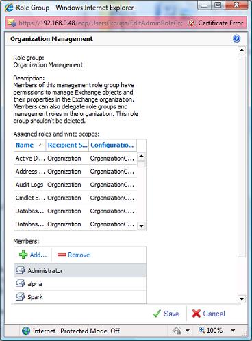 Organization Management Role Group