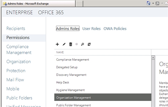 Exchange 2013 | Permisions | Admin Roles