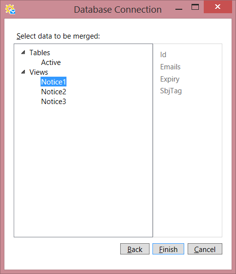 Mailing DB Data Source